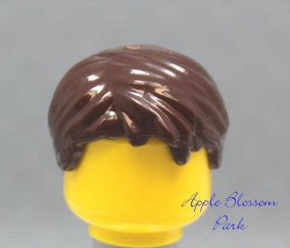 NEW Lego City Minifig Boy Short DARK BROWN HAIR Male Head Gear