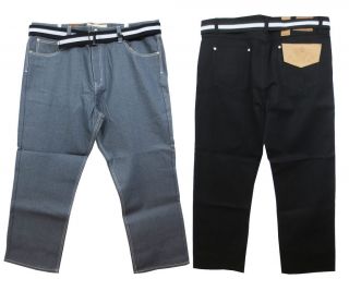 MARK blue/grey black straight fit jeans sz 44 46 48 50 52 x 32 34 belt