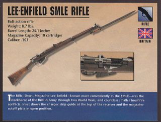 LEE ENFIELD SMLE RIFLE .303 British Atlas Classic Firearms Gun CARD