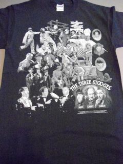 THREE STOOGES Collage T Shirt **NEW movie larry moe curly
