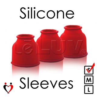 Red Silicone Sleeves (Small) For Bigger Penis Vacuum Finger Grip