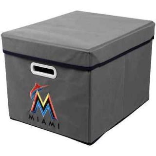 Miami Marlins Stackable Fabric Storage Cube   Gray