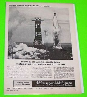 1958 Vintage Magazine Ad Multilith 8X11