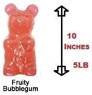 Gummy gummi Bear Giant 5 Pounds 10 Inches tall Fruity Bubblegum