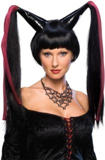 Halloween Costume Big Black Pointy Pigtails Madonna Wig