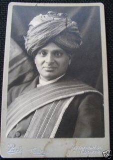 Purdy Indian Man w Turban India Cabinet Card Photograph