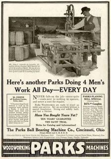 1921 AD FOR PARKS WOODWORKING MACHINES PLANING MILLS
