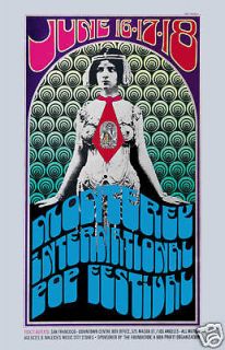 Classic Psychedelic Rock Festival  Monterey Pop Concert Poster Circa