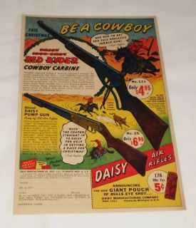 1950 Daisy RED RYDER Christmas BE A COWBOY bb gun ad page