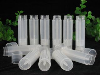 100 Empty LIP BALM Containers Tubes + Caps Clear Transparent 5ml