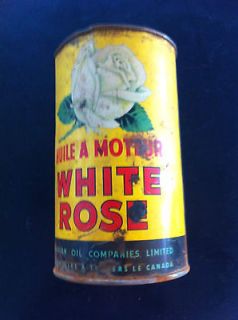 Vintage, Original* 1950s White Rose Motor Oil Tin * Pint Huile A