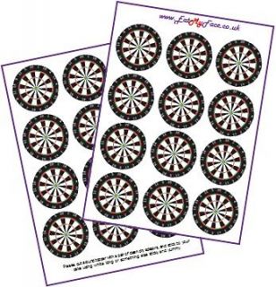 48x DART BOARDS Edible Fairy Cup Cake Topper Birthday Decoration #