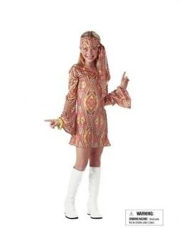 DISCO kids 60s 70s dress hippie retro go go costume L
