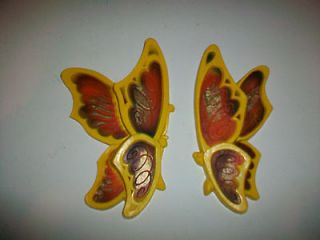 of 2 Universal Statuary Plastic Butterfly Wall Decor Decorations 1973