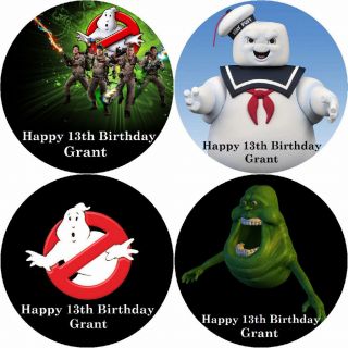 GHOSTBUSTERS / PERSONALISED ROUND EDIBLE ICING SHEET CAKE TOPPERS