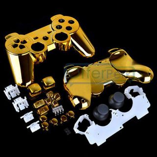 Gold Custom Shell Case For PS3 Controller with Buttons + Free Tools