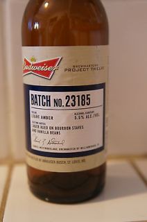BEER Bottle * EMPTY * Anheuser Busch BUDWEISER Batch No. 2185