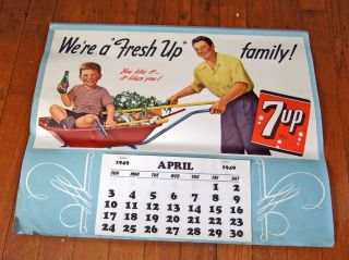 1949 7 Up Calendar~summe​r issue~April Ju​ly pad