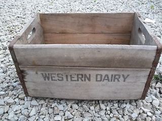 Vintage WEstern Dairy Milk Wood Crate good for decor