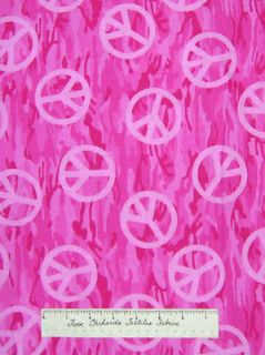   Patty Reed Pink Peace Sign on Tonal Camouflage Girls YARDS