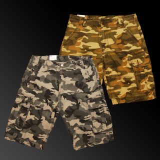 Levis Cargo Shorts Camouflage CAMO Flat Front Mens Levis Green Gray