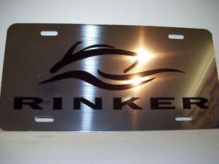 Newly listed Rinker Boats black on chrome license plate