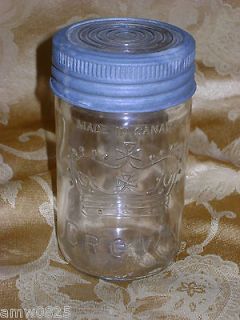 VINTAGE 1954 GLASS CANNING JAR CROWN CANADA DOMINION GLASS KITCHENWARE