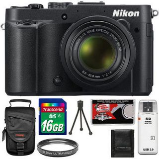 Nikon COOLPIX P7700 12.2MP 3 inch LCD Black Digital Camera Kit