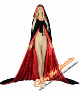 NEW Velvet Hooded Cloak Halloween Wedding Witchcraft Cape Shawl Sca 13