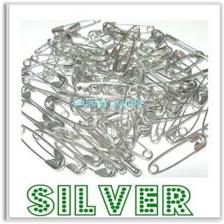 SILVER nickel color SMALL size coiled safety pins embellishment