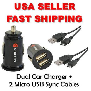 Griffin Dual Universal Car Charger + 2X USB Data Cables Samsung Galaxy