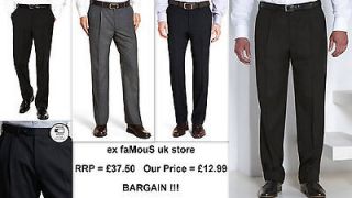 Mens Trousers WASHABLE WOOL BLEND Formal Business Office PERMANENT