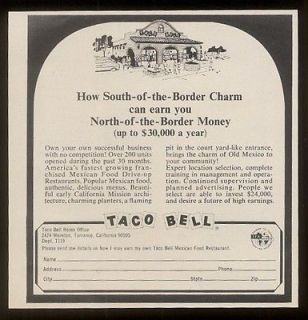 1968 Taco Bell restaurant franchise print ad