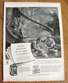 1954 Kodak Duaflex III Camera Ad Fly Fishing Theam