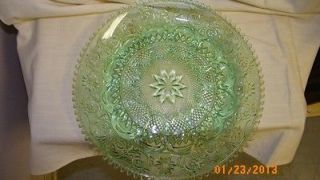 Wonderful Depression Heavy Green Glass Egg Tray with Saw Tooth Edges