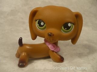 Littlest Pet Shop LPS 139 Dachshund Dog Puppy Caramel w/Green Eyes