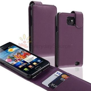 Flip Leather Cover Case w/ Card Holder For Samsung Galaxy S 2 II i9100