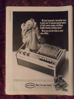1970 Print Ad Denon Cassette Tape Recorder ~ Beautiful Bouncy Bright
