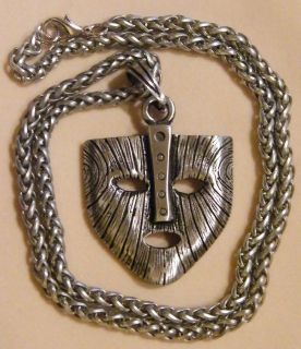 Large Mask of Loki Viking Pewter Pendant Necklace on chain   Thor