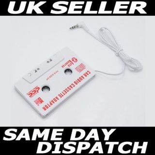 WHITE CAR CASSETTE TAPE PLAYER ADAPTER FOR IPHONE 5 4S IPOD IPAD 4 3 2