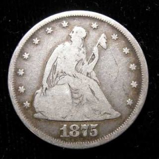 1875 P 20 Twenty cent piece very scarce date VG choice original full