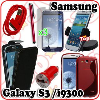 item Cover Case Car Kit Charger Cable Bundle For Samsung Galaxy S3