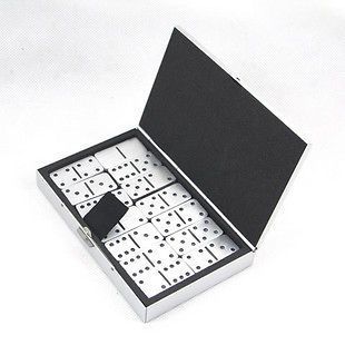 Metal Board Gift Aluminium Dominoes Game Pocket Travel Portable Box