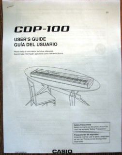 Casio CDP 100 Digital Piano Keyboard Owners Users Operating Manual.