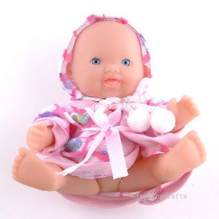 Polyethylene Reborn Lifelike Baby Doll With Pink Clothes T8605