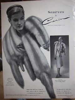 Fleisher Fur Coat Co Four Skin Stone Marten Scarf Suit by Carin Ad