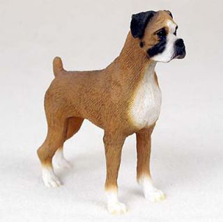 Boxer Hand Painted Dog Figurine Statue Uncropped