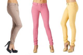 Skinny Jeans Taupe Pink Corn Yellow Stretch Cello women denim pants