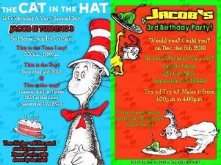 Dr.Seuss   Cat in the hat invitations + Party Supplies