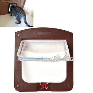 Small Dog Doggy Flap Safe Door Tunnel Locking Pet Cat 2 Colors 4 Way